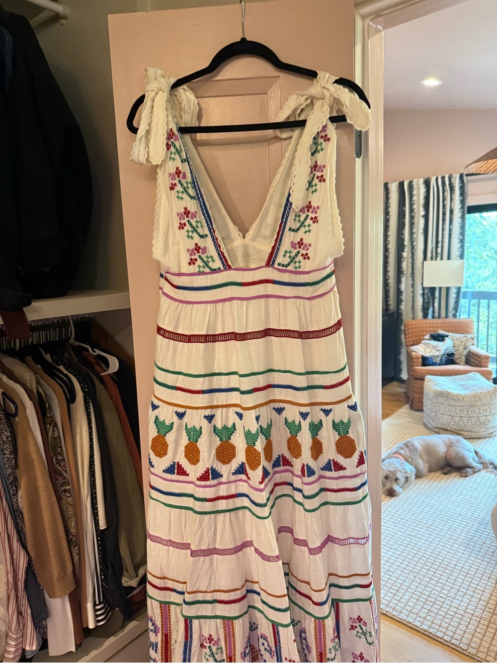 FARM Rio White Maxi Dress with Multicolor Embroidery - Picture 4 of 6